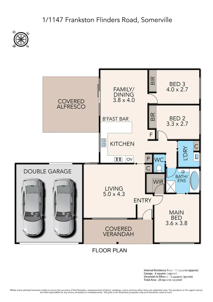 Floorplan of Homely unit listing, 1/1147 Frankston-Flinders Road, Somerville VIC 3912