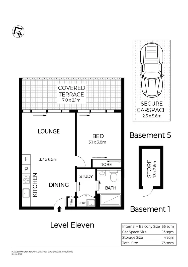 Floorplan of Homely apartment listing, 1103B/250 Liverpool Road, Ashfield NSW 2131
