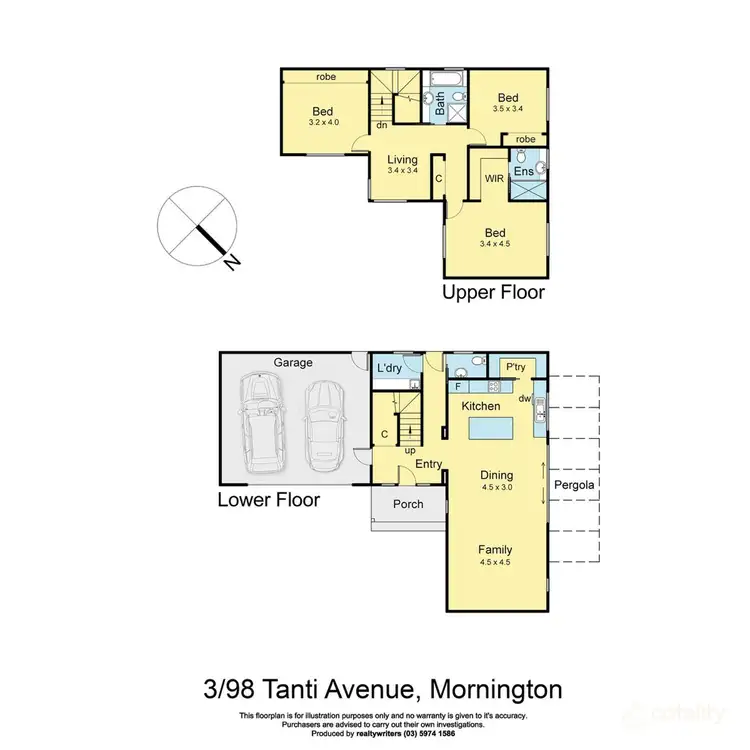 Floorplan of Homely townhouse listing, 3/98 Tanti Avenue, Mornington VIC 3931