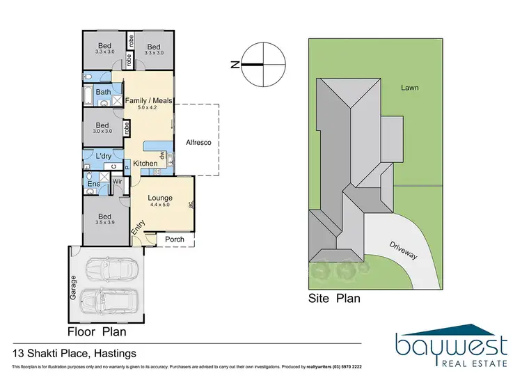 Floorplan of Homely house listing, 13 Shakti Place, Hastings VIC 3915