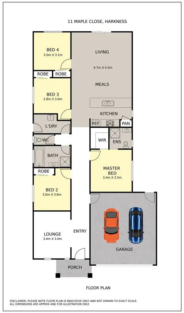 Floorplan of Homely house listing, 11 Maple Close, Harkness VIC 3337