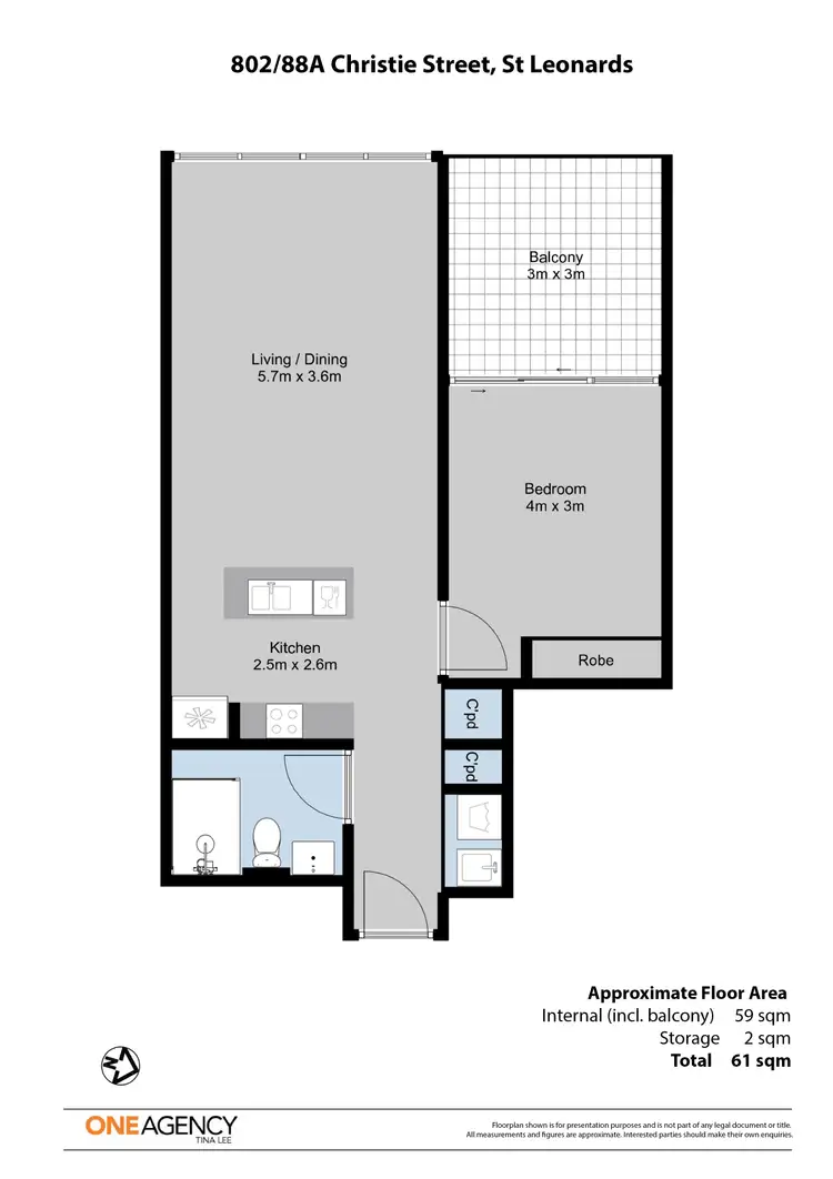 Floorplan of Homely apartment listing, 802/88A Christie Street, St Leonards NSW 2065