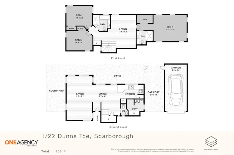 Floorplan of Homely townhouse listing, 1/22 Dunns Terrace, Scarborough QLD 4020
