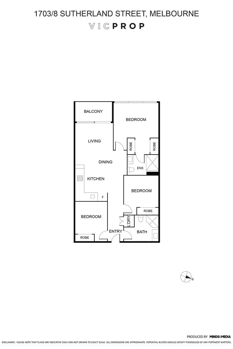 Floorplan of Homely apartment listing, 1703/8 Sutherland Street, Melbourne VIC 3000