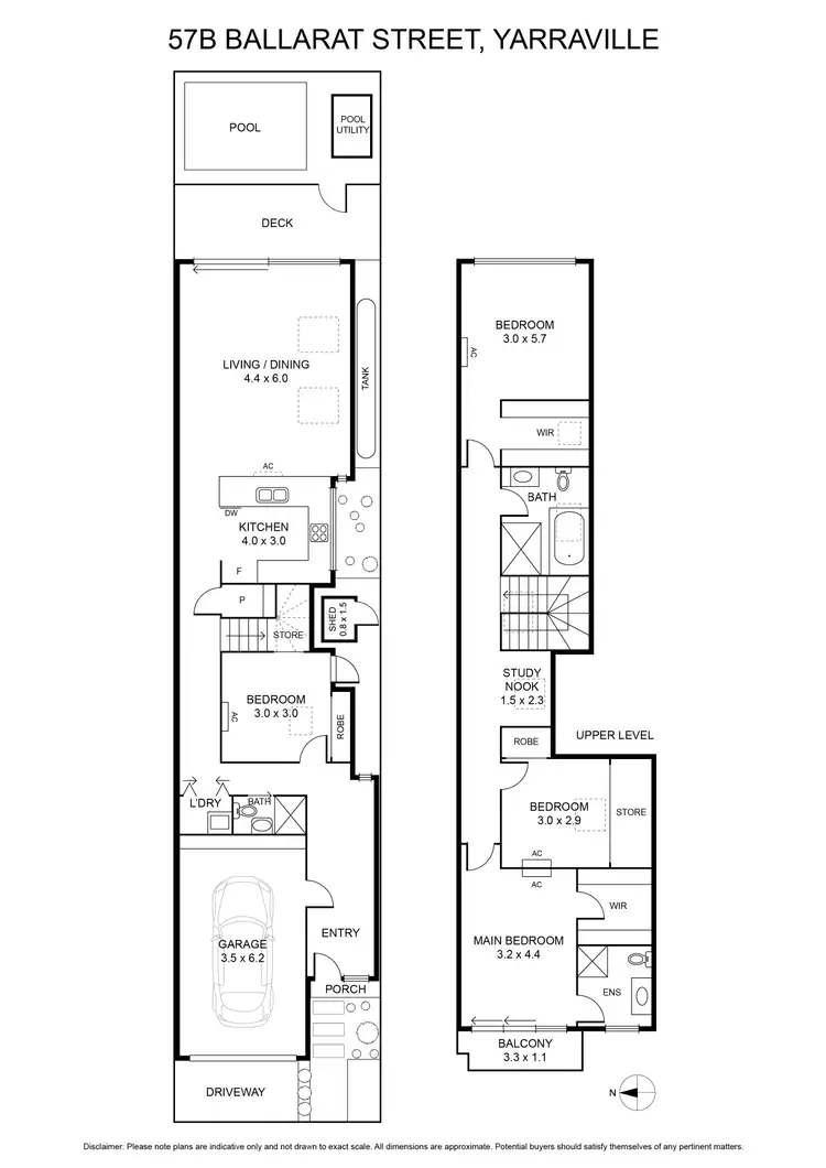 Floorplan of Homely townhouse listing, 57B Ballarat Street, Yarraville VIC 3013
