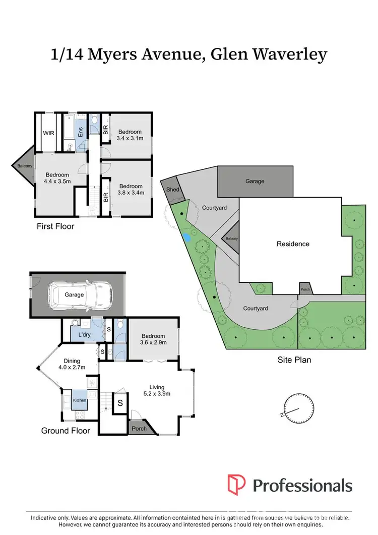 Floorplan of Homely townhouse listing, 1/14 Myers Avenue, Glen Waverley VIC 3150