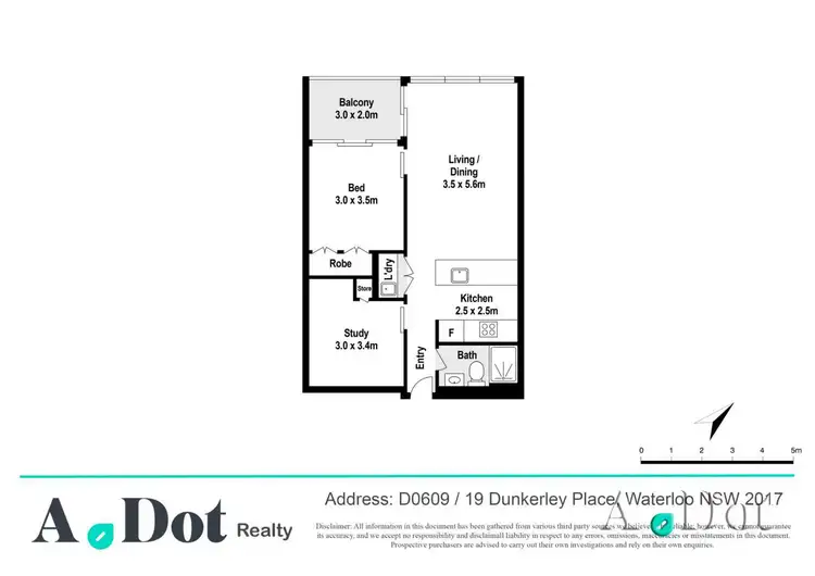 Floorplan of Homely apartment listing, D0609/19 Dunkerley Place, Waterloo NSW 2017