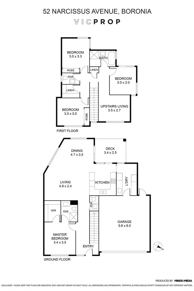 Floorplan of Homely townhouse listing, 52 Narcissus Avenue, Boronia VIC 3155