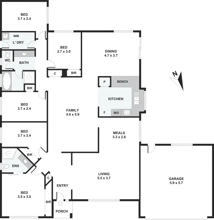 Floorplan of Homely house listing, 47 Bridgewater Way, Rowville VIC 3178