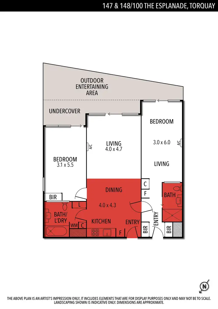 Floorplan of Homely unit listing, 147 +148/100 The  Esplanade, Torquay VIC 3228