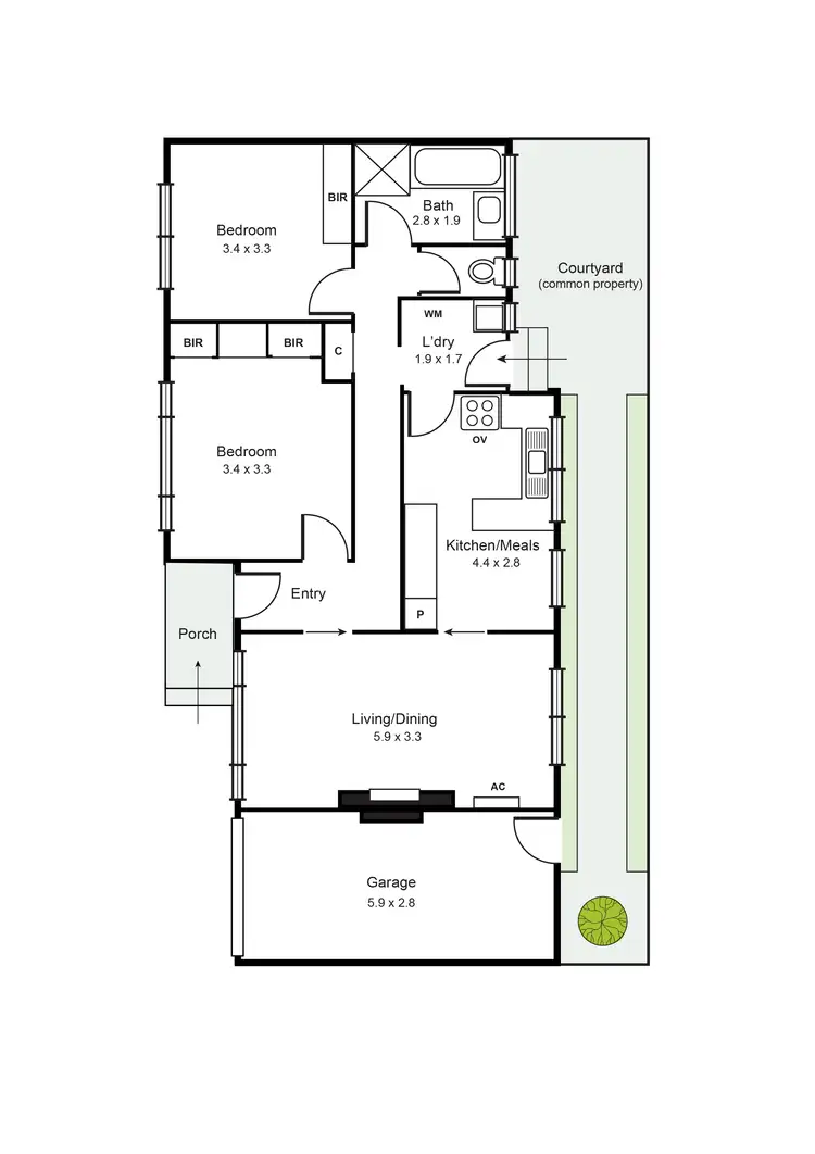 Floorplan of Homely unit listing, 2/12 Mackay Avenue, Glen Huntly VIC 3163