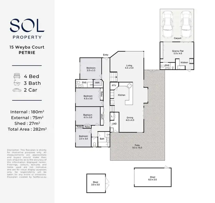 Floorplan of Homely house listing, 15 Weyba Court, Petrie QLD 4502