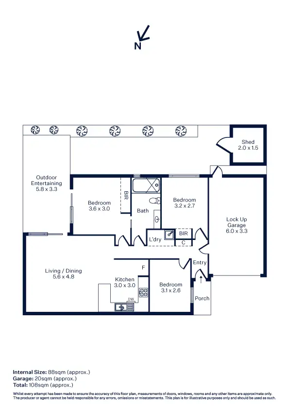 Floorplan of Homely unit listing, 3/607 Geelong Road, Brooklyn VIC 3012