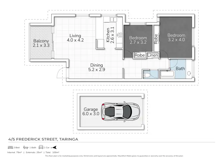 Floorplan of Homely unit listing, 4/5 Frederick Street, Taringa QLD 4068