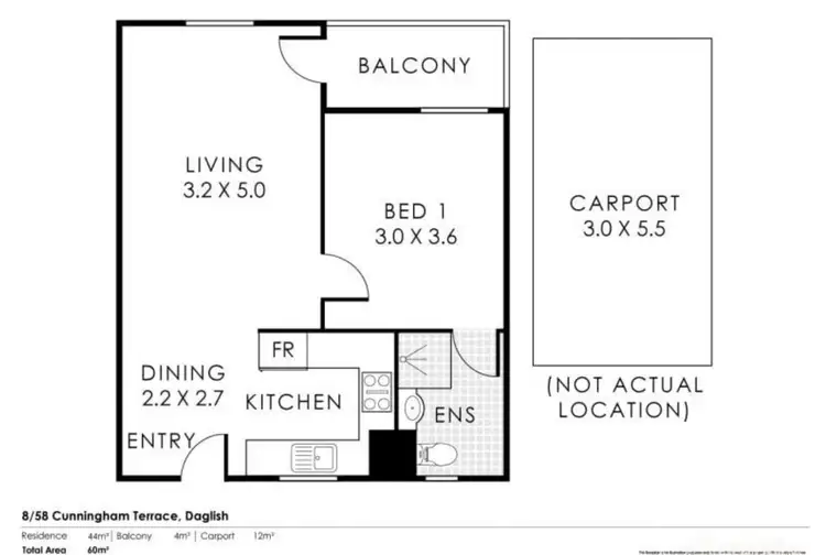 Floorplan of Homely apartment listing, 8/58 Cunningham Terrace, Daglish WA 6008