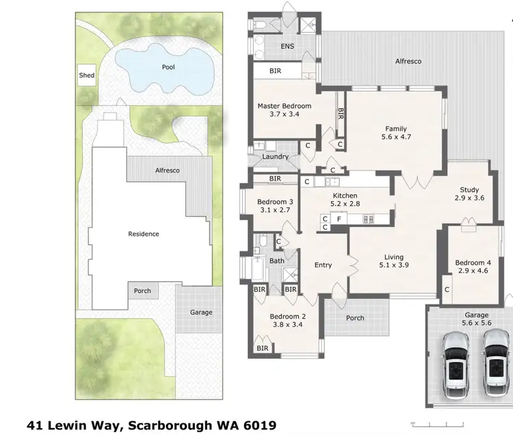 Floorplan of Homely house listing, 41 Lewin Way, Scarborough WA 6019