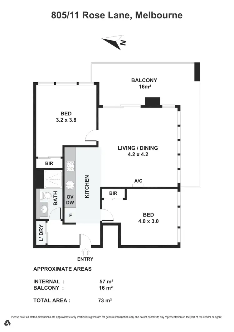 Floorplan of Homely apartment listing, 805/11 Rose Lane, Melbourne VIC 3000