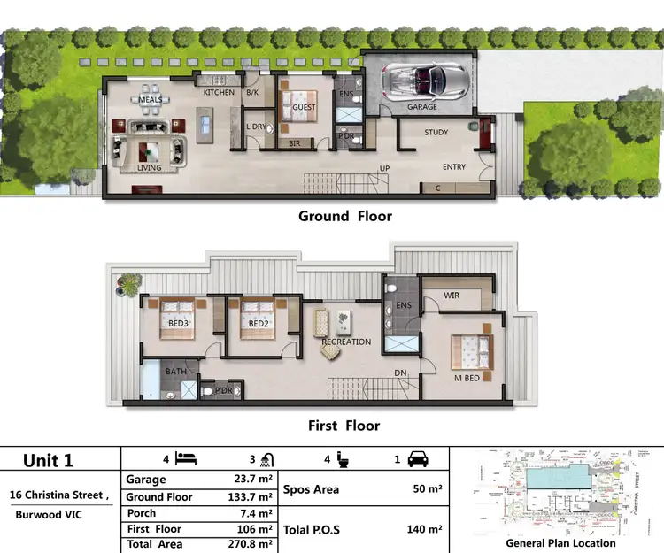 Floorplan of Homely townhouse listing, 1/16 Christina Street, Burwood VIC 3125
