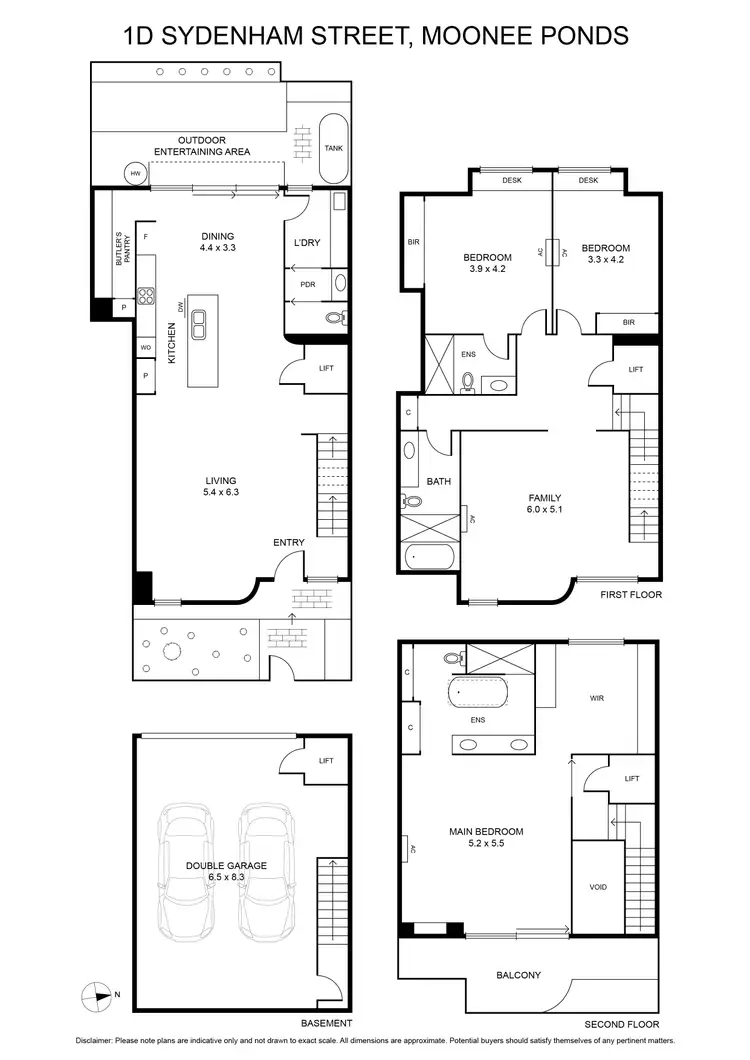Floorplan of Homely townhouse listing, 1D Sydenham Street, Moonee Ponds VIC 3039