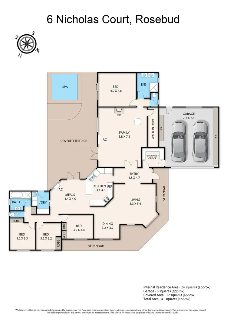Floorplan of Homely house listing, 6 Nicholas Court, Rosebud VIC 3939