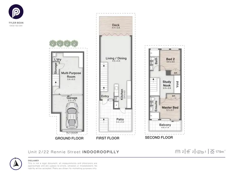 Floorplan of Homely townhouse listing, 2/22 Rennie Street, Indooroopilly QLD 4068