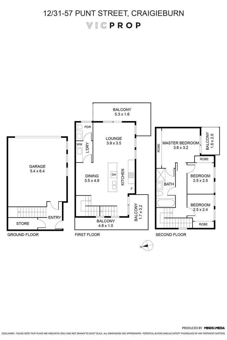 Floorplan of Homely townhouse listing, 12/31-57 Punt Street, Craigieburn VIC 3064