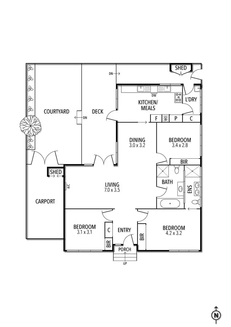 Floorplan of Homely unit listing, 1/5 Meadow Street, St Kilda East VIC 3183