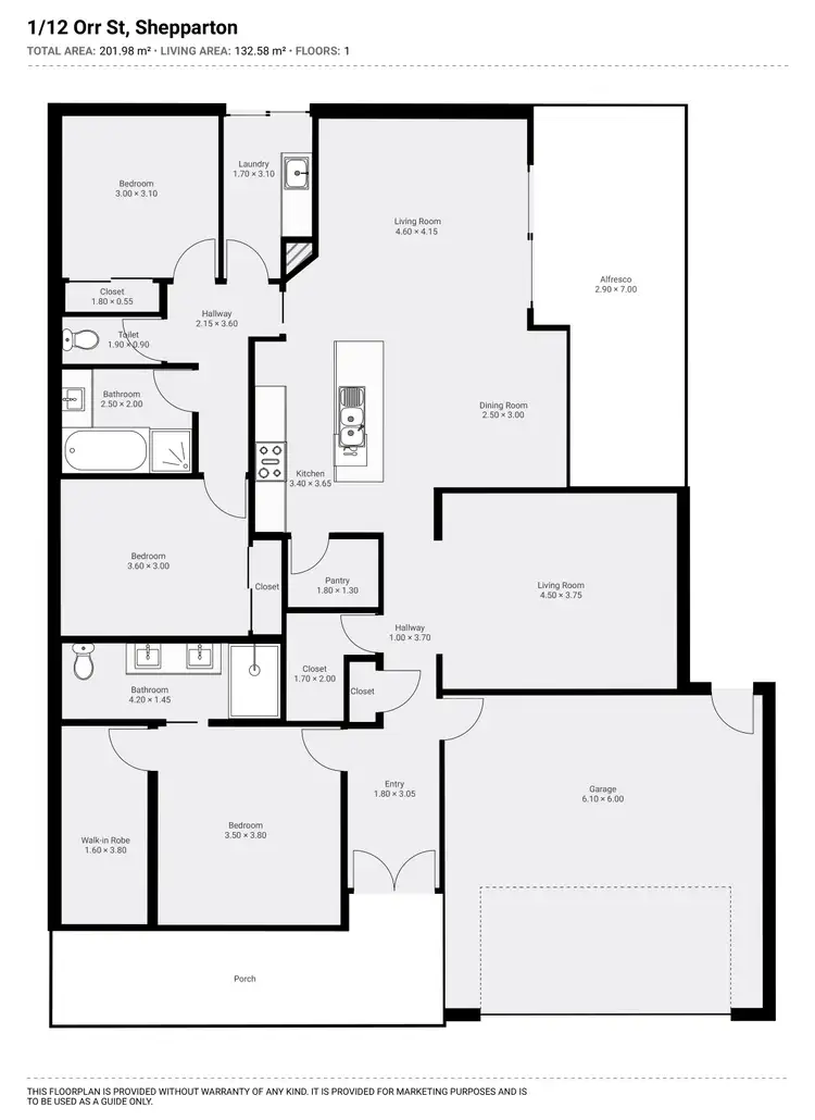 Floorplan of Homely house listing, 1/12 Orr Street, Shepparton VIC 3630
