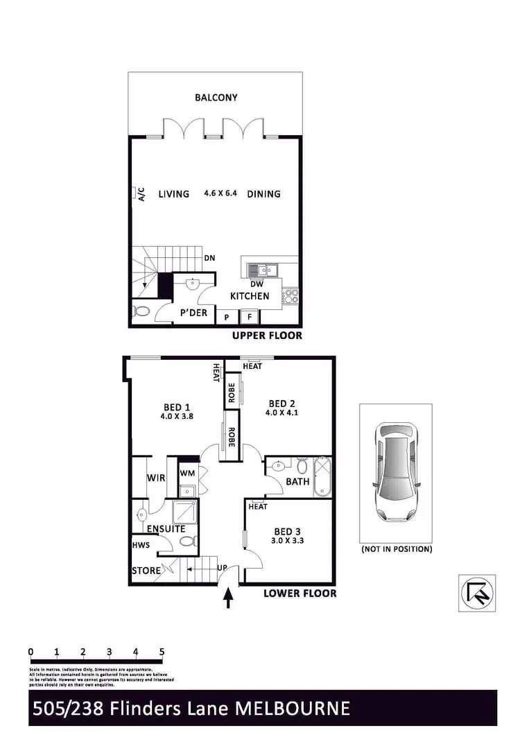 Floorplan of Homely apartment listing, 505/238 Flinders Lane, Melbourne VIC 3000