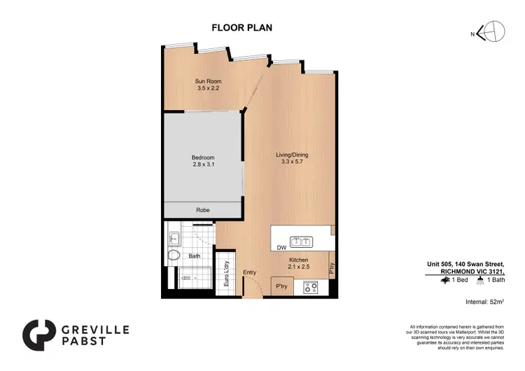 Floorplan of Homely apartment listing, 505/140 Swan Street, Richmond VIC 3121