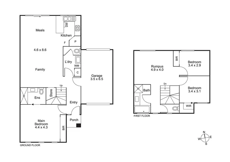 Floorplan of Homely townhouse listing, 3/3 Mahon Avenue, Beaconsfield VIC 3807