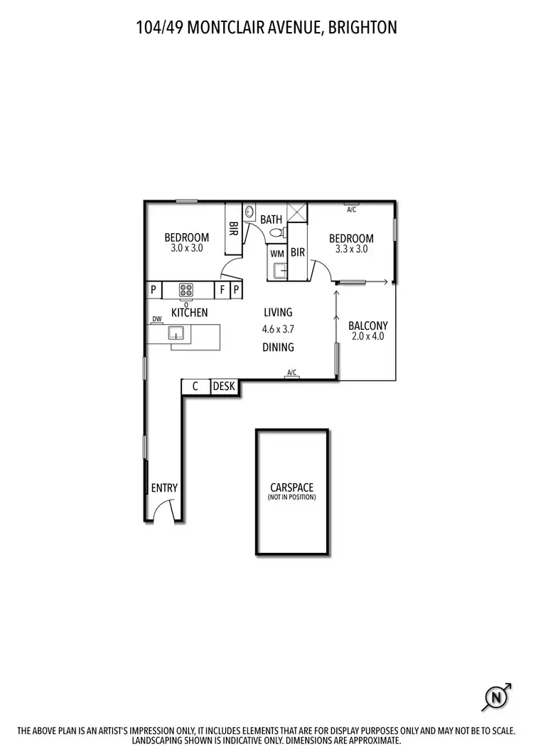 Floorplan of Homely apartment listing, 104/49 Montclair Avenue, Brighton VIC 3186