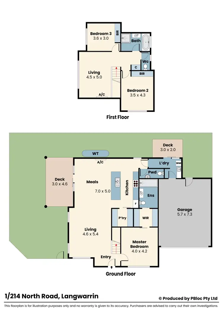 Floorplan of Homely townhouse listing, 1/214 North Road, Langwarrin VIC 3910
