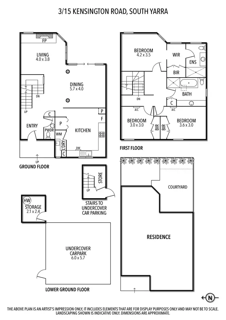 Floorplan of Homely townhouse listing, 3/15 Kensington Road, South Yarra VIC 3141