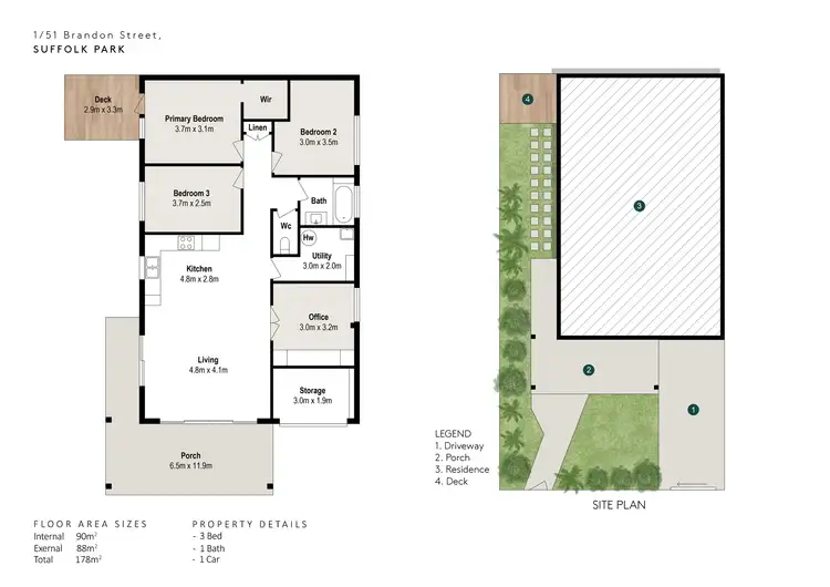 Floorplan of Homely unit listing, 1/51 Brandon Street, Suffolk Park NSW 2481