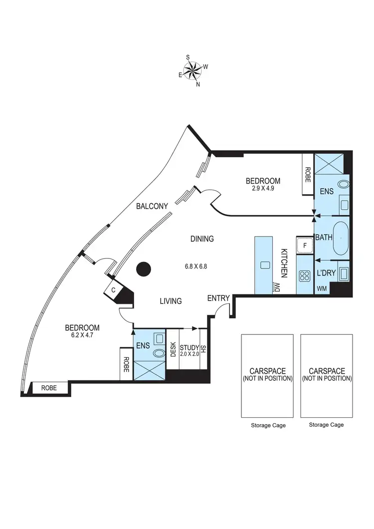 Floorplan of Homely apartment listing, 2205/1 Almeida Crescent, South Yarra VIC 3141