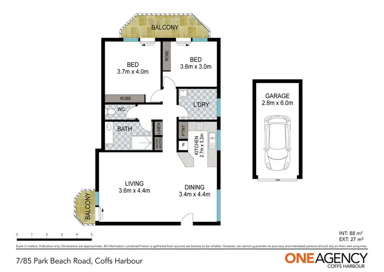 Floorplan of Homely apartment listing, 7/85 Park Beach Road, Coffs Harbour NSW 2450