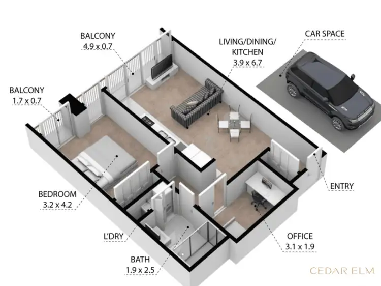 Floorplan of Homely apartment listing, 2403/1 Freshwater Place, Southbank VIC 3006