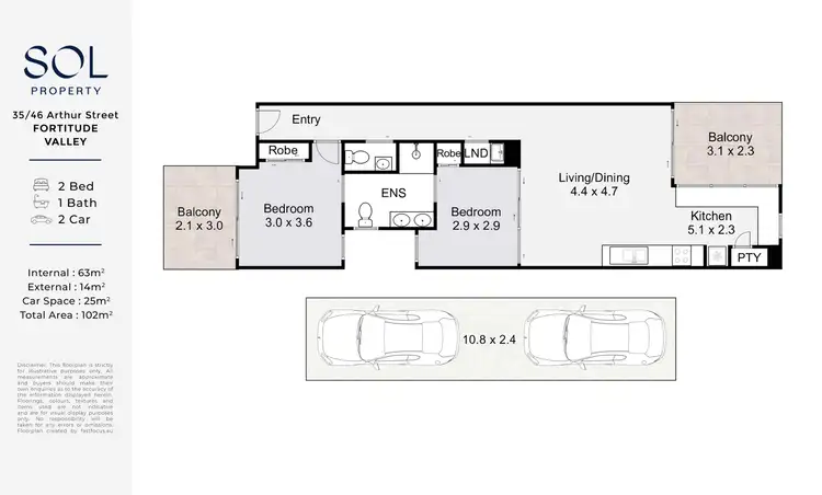 Floorplan of Homely unit listing, 35/46 Arthur Street, Fortitude Valley QLD 4006