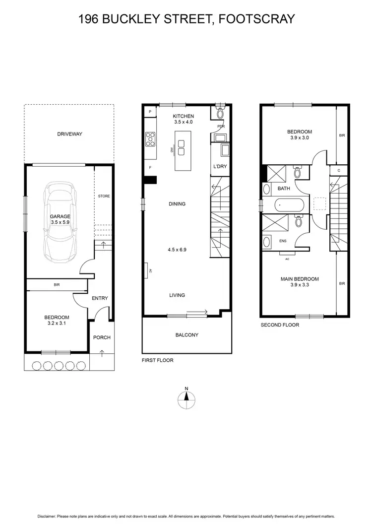Floorplan of Homely townhouse listing, 196 Buckley Street, Footscray VIC 3011