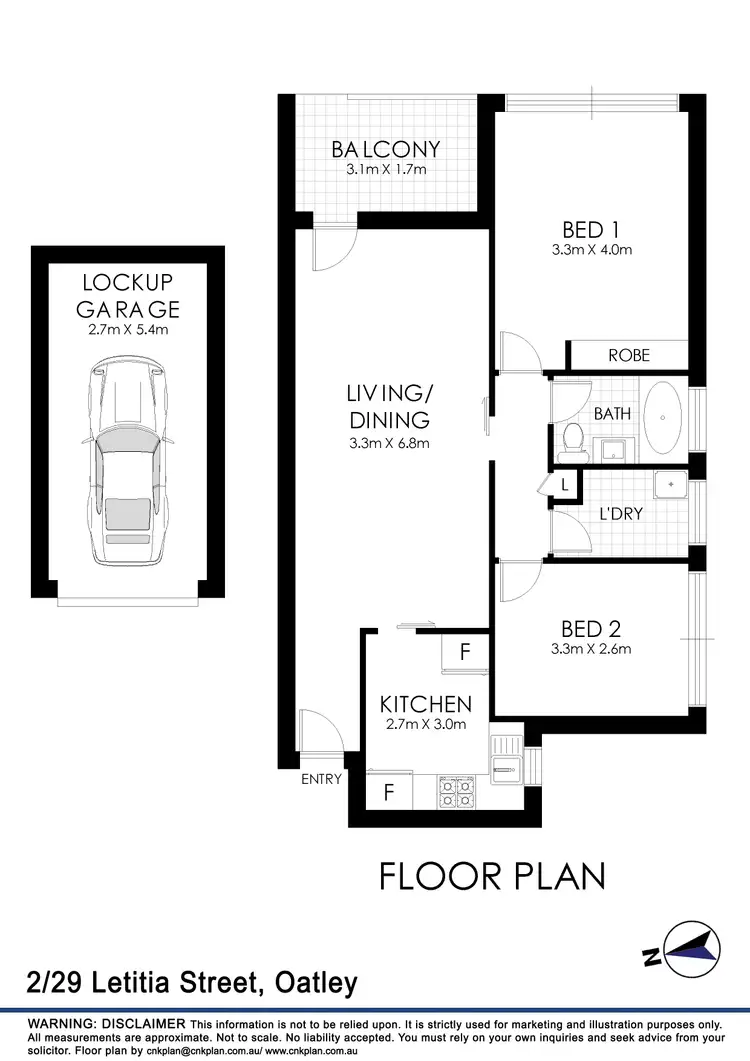 Floorplan of Homely unit listing, 2/29 Letitia Street, Oatley NSW 2223