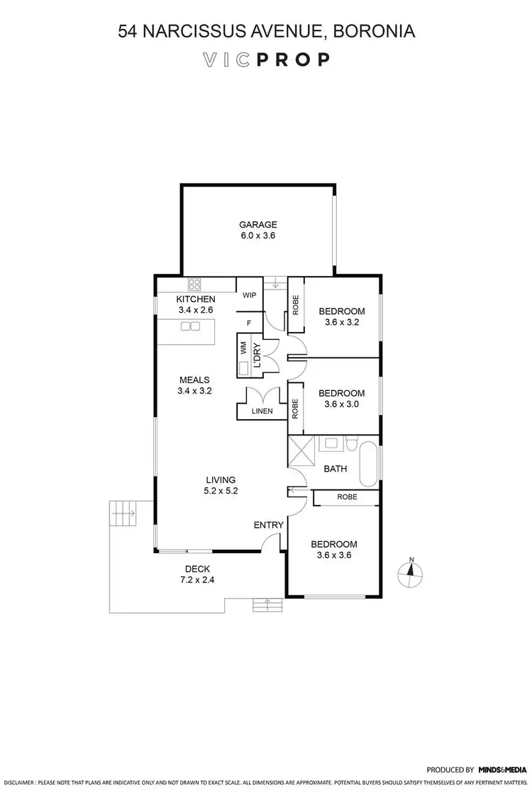Floorplan of Homely townhouse listing, 54 Narcissus Avenue, Boronia VIC 3155