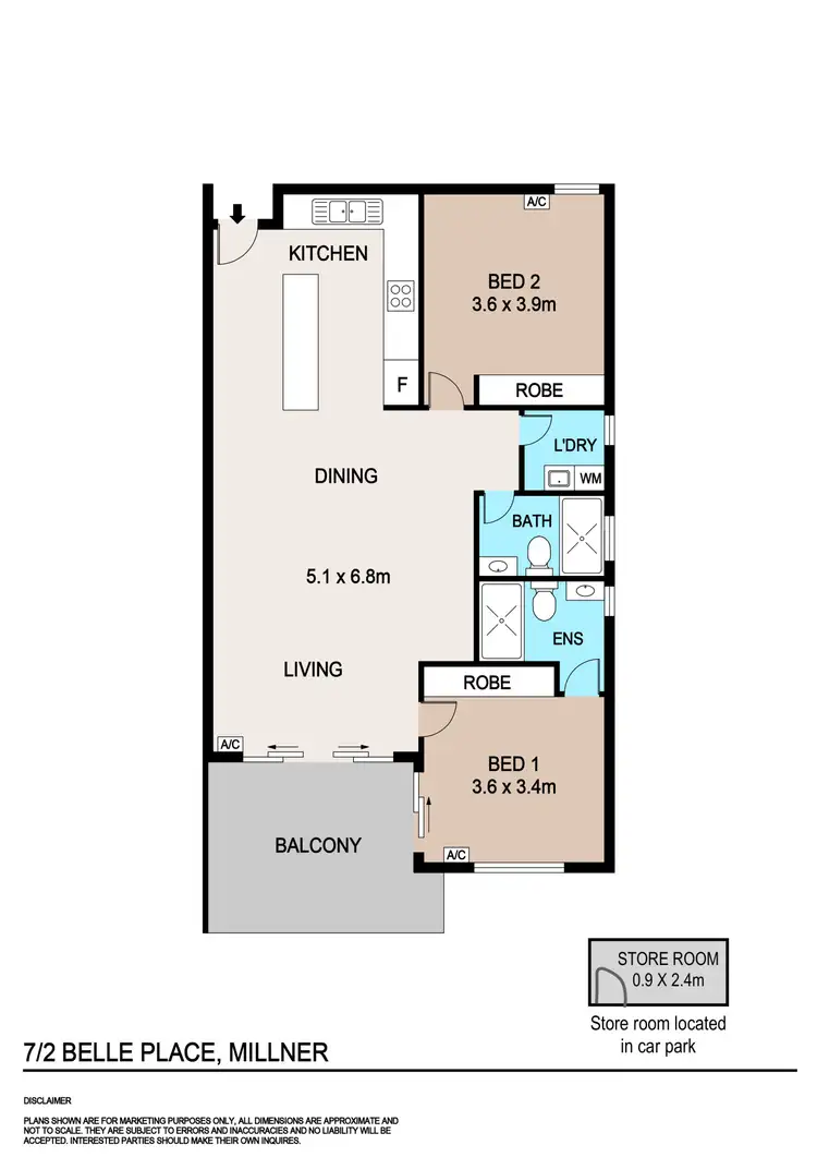Floorplan of Homely unit listing, 7/2 Belle Place, Millner NT 810