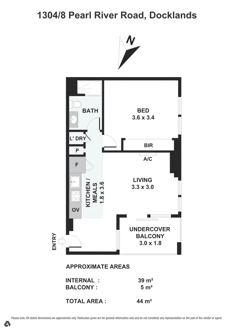 Floorplan of Homely apartment listing, 1304/8 Pearl River Road, Docklands VIC 3008