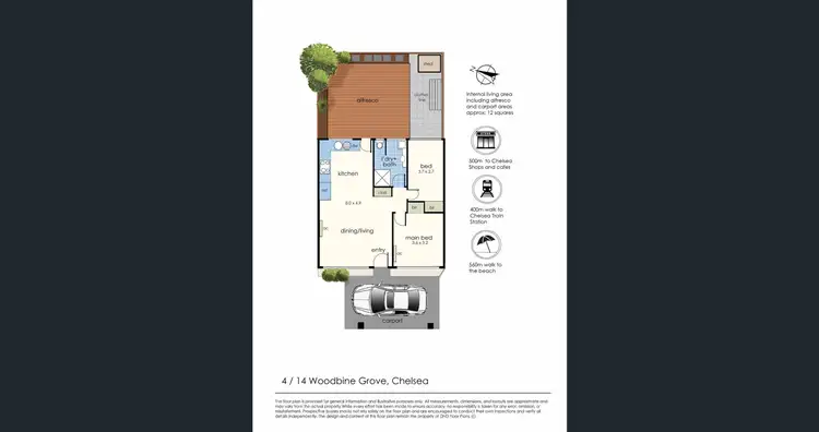Floorplan of Homely unit listing, 4/14 Woodbine Grove, Chelsea VIC 3196
