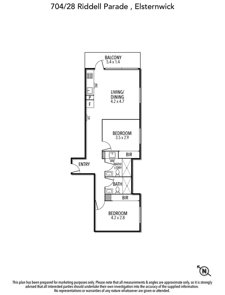 Floorplan of Homely apartment listing, 704/28 Riddell Parade, Elsternwick VIC 3185