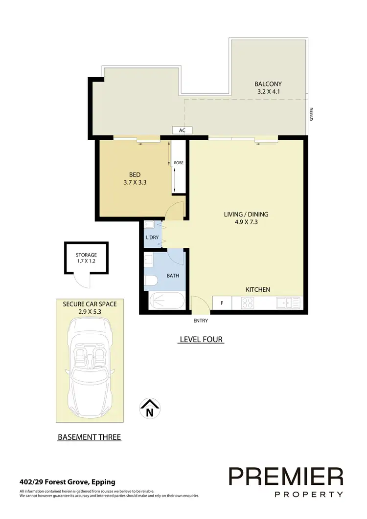 Floorplan of Homely unit listing, 402B/29-31 Forest Grove, Epping NSW 2121