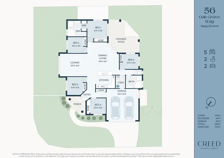 Floorplan of Homely house listing, 56 Oak Grove Way, Sippy Downs QLD 4556