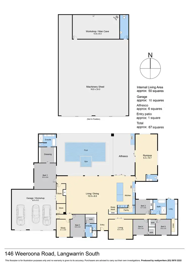 Floorplan of Homely rural property listing, 146 Weeroona Road, Langwarrin South VIC 3911