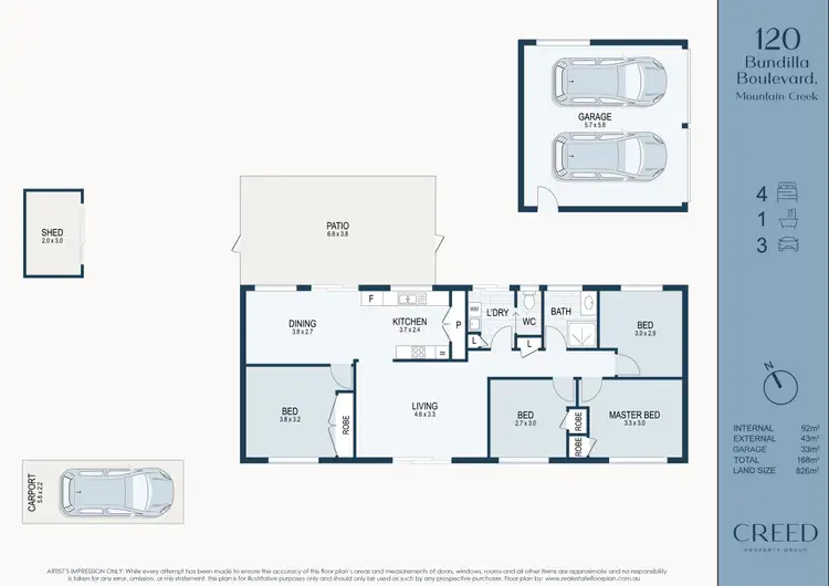 Floorplan of Homely house listing, 120 Bundilla Boulevard, Mountain Creek QLD 4557